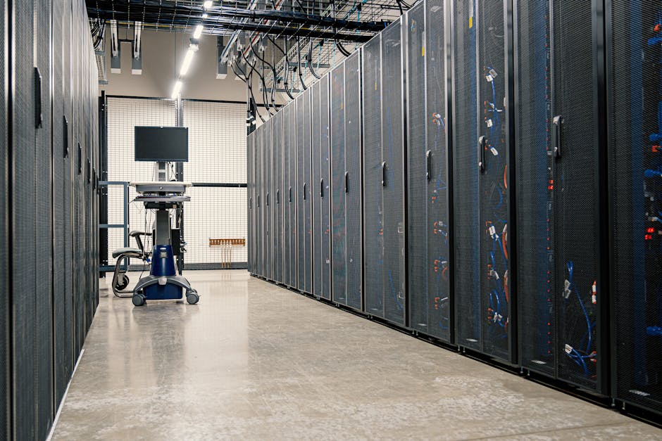 Technician working near backup server racks, illustrating ransomware backup failure testing