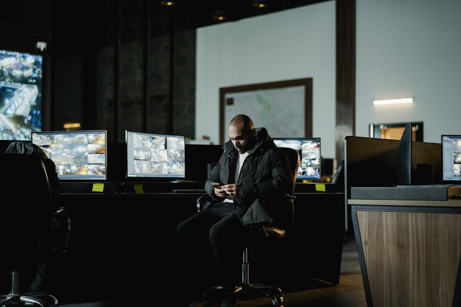 Security professionals reviewing backup and recovery monitoring dashboards in a data center