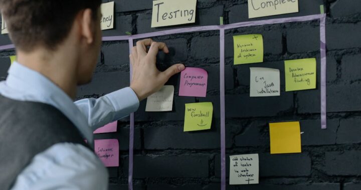 Teams at a Threat Modeling Workshop, turning business goals into a prioritized attack surface plan with sticky notes and laptops